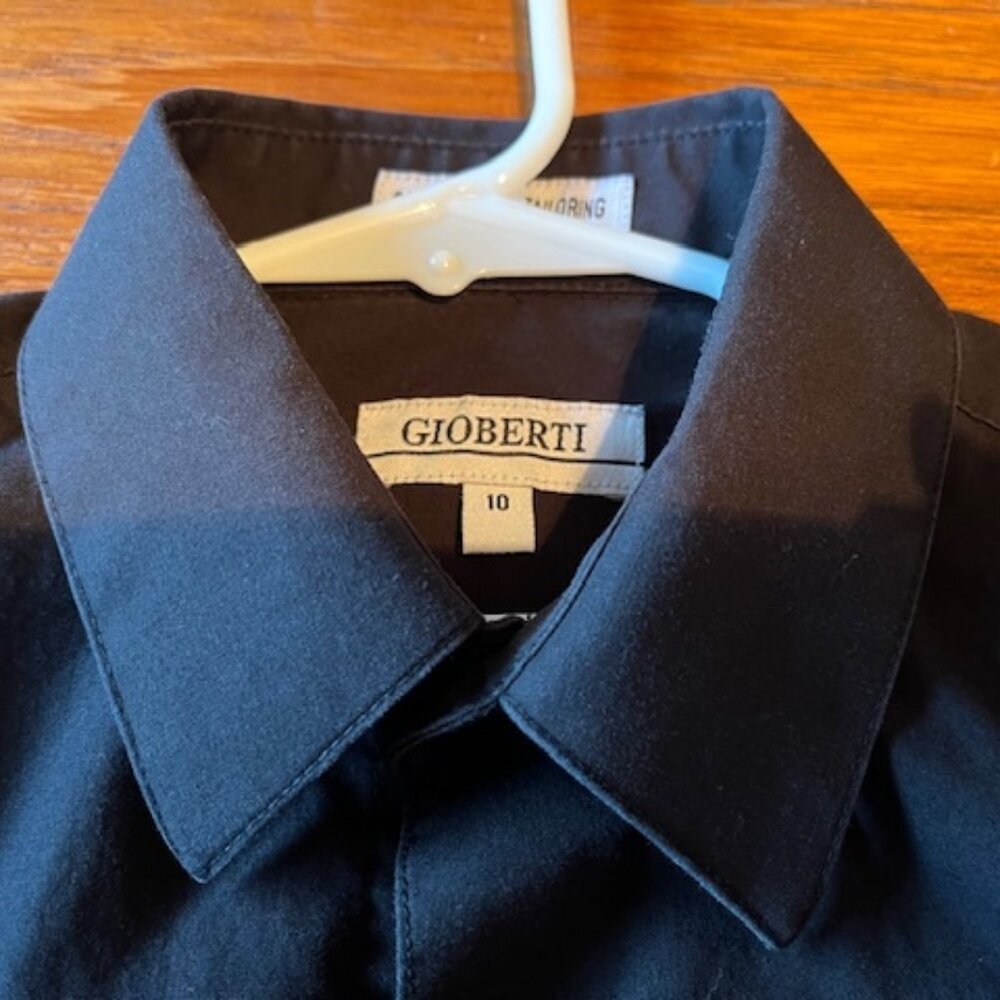 Kids Black Button Down Shirt Size 10